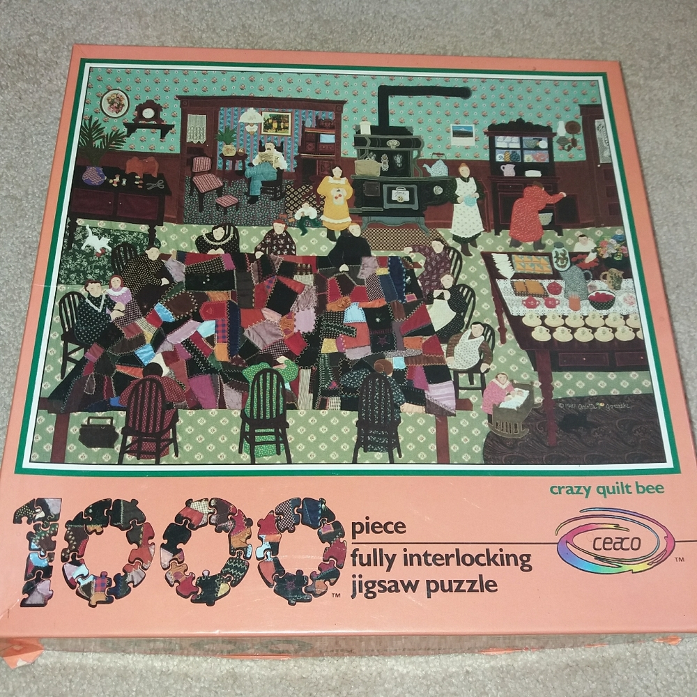Ceaco Puzzles 1000 Crazy Quilt Bee 1987 y.
23×29"